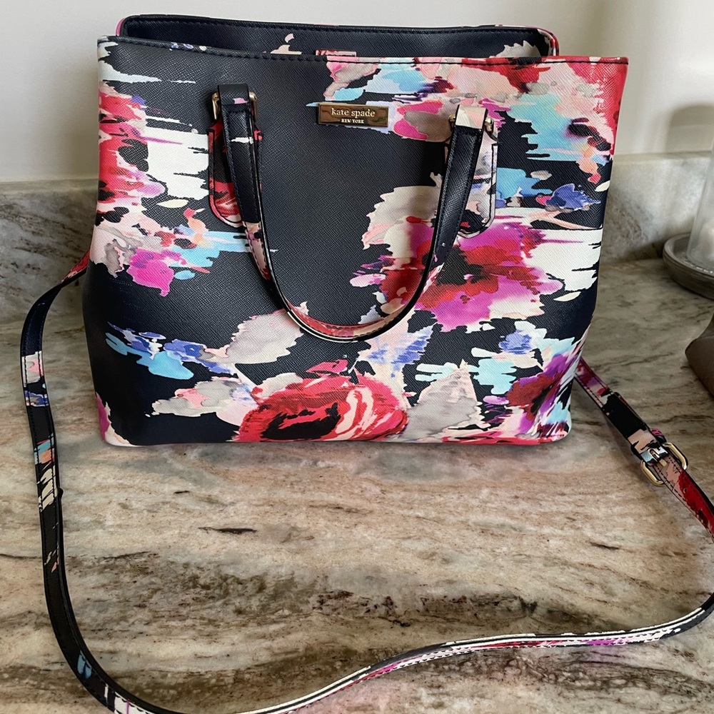 Kate Spade Black and Pink Tote with Artistic Flair